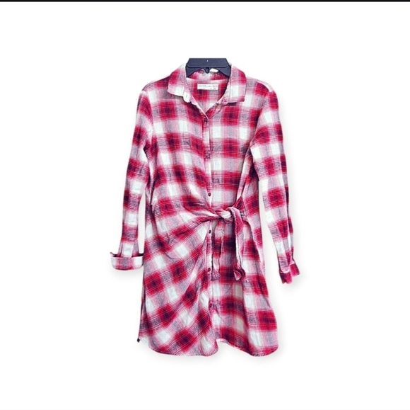 Zara Girls Plaid Flannel Dress Button-Down Shirt Dress Size 11-12 - Picture 1 of 3